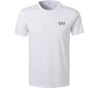EA7 T-Shirt Herren Slim Fit Kurzarm Rundhals Baumwolle weiß, M