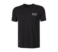 EA7 T-Shirt Herren Slim Fit Kurzarm Rundhals Mikrofaser schwarz, XXL