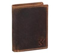 EAAKIE Herren Geldbörse aus Echtleder, Büffelleder Portemonnaie Hochformat mit RFID Schutz, großes Münzfach, 10 Kartenfächern, edle Geschenkbox - Leder Geldbeutel, Brieftasche, Portmonee (Tan)