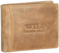 EAAKIE RFID echt Leder Herren Portemonnaie Geldbörse Geldbeutel Herrengeldbörse Querformat 8 Karten (Natur)