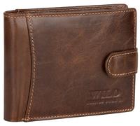 EAAKIE RFID echt Leder Herren Portemonnaie Geldbörse Geldbeutel Riegelbörse Querformat 8 Karten (Braun)