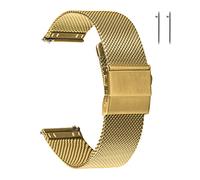 EACHE Edelstahl Mesh Uhrenarmband 16mm Gold, Schnellverschluss, Verstellbar
