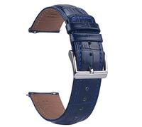 EACHE Leder Uhrenarmband 22mm Krokodilmuster, Vintage Kroko Prägung für Herren Blau, Schnellverschluss Alligator Geprägtes Uhrenarmbänder