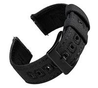EACHE Nylon Uhrenarmband Canvas 18mm Canvas Leder Schnellverschluss Uhrenarmband Schwarze