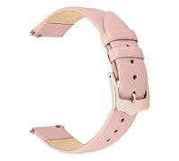 EACHE Schnellverschluss Damen Rosa Leder Uhrenarmbänder 16mm Dünne Lederarmbänder für Damen Roségoldener Schnalle