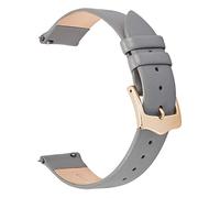 EACHE Schnellverschluss Graue Leder Uhrenarmbänder für Damen Dünne Lederarmbänder für Damen Roségoldener Schnalle 16mm
