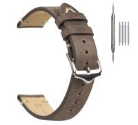 EACHE Uhrenarmband 20mm, Vintage Uhrenarmband Leder Crazy Horse & Öl Wachs Leder Uhrenarmbänder für Herren/Damen (Öliges Taupe)