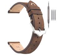 EACHE Uhrenarmband 20mm, Vintage Uhrenarmband Leder Crazy Horse & Öl Wachs Leder Uhrenarmbänder für Herren/Damen (Crazy Horse Braun)