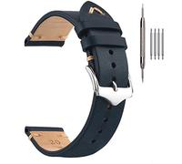 EACHE Uhrenarmband 22mm, Vintage Uhrenarmband Leder Crazy Horse & Öl Wachs Leder Uhrenarmbänder für Herren/Damen (Öl Blau)