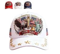 Eagle & Liberty & Cross, United States 250th Anniversary Hat, Adjustable Patriotic Baseball Cap