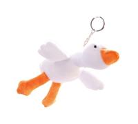 EAJORN Enten-Plüsch-Schlüsselanhänger, weich und bequem, Tier-Anhänger für Rucksäcke für Weihnachten und Geburtstage, Weiß