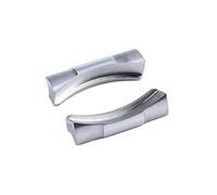 EAMOM 2 Stück 20 mm gebogenes Endglied Endlink nur für Rolex-Armband für Submariner-Uhrenarmband, Gummi-Lederarmband, nahtlose Verbindung (Color : Shiny Silver, Size : 20mm)