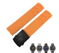 EAMOM Gummi-Armband, 20 mm, geeignet für Tissot PRS516 T100417, Sport, wasserdicht, weiches Uhrenarmband, kostenlose Werkzeuge für Herren(Orange black)
