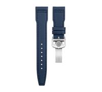 EAMOM Nylon Canvas Lederarmband 21mm 22mm für IWC Armband SPITFIRE MARK 18 Portugieser Portofino TOP GUN Pilot IW3777 Armband (Color : BLUE SILVER buckle B, Size : 22MM)