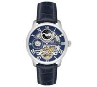 Thomas Earnshaw Longitude skelettierte Automatikuhr für Herren - 44 mm Edelstahlgehäuse, Echtlederarmband, wasserdicht bis 50 m, Königsblau - ES-8006-0C