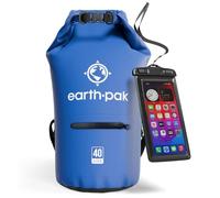 Earth Pak Dry Bag - wasserdichter Packsack mit Reißverschluss Tasche, Schultergurt und wasserfester Handyhülle - ideal beim Kajak Fahren, Camping, Angeln, Bootfahren und Rafting