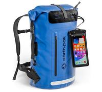 Earth Pak Summit wasserdichter Rucksack, Backpack mit leistungsstarkem Reißverschl 35Luss und Rolltop, wasserfester Handyhülle (Blau)