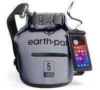Earth Pak Torrent Serie Dry Bag wassersdichte Tasche mit verstellbarem Schultergurt und wasserfester Handyhülle Ideal beim Kajak Fahren Angeln Rafting Grau 40L