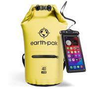 Earth Pak Torrent Serie Dry Bag wassersdichte Tasche mit verstellbarem Schultergurt und wasserfester Handyhülle Ideal beim Kajak Fahren Angeln Rafting Gelb 40L