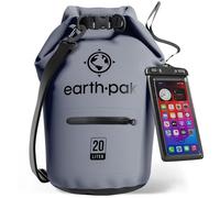 Earth Pak Torrent Serie Dry Bag wassersdichte Tasche mit verstellbarem Schultergurt und wasserfester Handyhülle Ideal beim Kajak Fahren Angeln Rafting Grau 20L