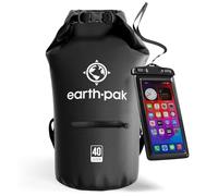Earth Pak Torrent Serie Dry Bag wassersdichte Tasche mit verstellbarem Schultergurt und wasserfester Handyhülle Ideal beim Kajak Fahren Angeln Rafting Schwarz 30L