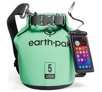 Earth Pak - Wasserdichter Packsack mit Schultergurt und wasserfester Handyhülle - Ideale Rolltop Tasche beim Kajak Fahren, Wandern, Camping, Angeln, Bootfahren und Rafting (Meerschaumgrün, 40L)