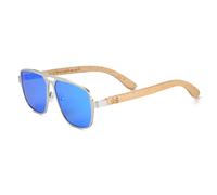 Earth Wood Avila Polarisierte Sonnenbrille - Bambus/Blau Einheitsgröße