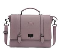 EaseGave Damen 15,6 Zoll Laptop Aktentasche Vintage Lila Saffiano Eco-Leder 4 Große Fächer 2 Einschubfächer 1 Reißverschlusstasche