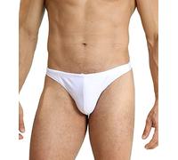 EASEJUICY Herren-Badehose, sexy Bademode, Bikini, Schwimmhose, String, heller Stoff mit Kordelzug, Schwimm-Tanga, Weiss/opulenter Garten, Medium