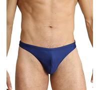EASEJUICY Herren-Badehose, sexy Bademode, Bikini, Schwimmhose, String, Heller Stoff mit Kordelzug, Schwimm-Tanga, Dunkelblau, Medium