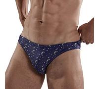 EASEJUICY Herren Bademode Sexy Bikini Solide Badehose Niedrige Taille Kordelzug - Blau - Medium