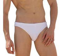 EASEJUICY Herren-Bademode, sexy Bikini, solide Badehose, niedrige Taille, mit Kordelzug, A-weiß, XL