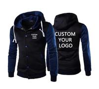 East-hai-buy Benutzerdefinierte Logo Text Herren Hoodie Jacke Personalisierter Pullover Hoodie Entwerfen Sie Ihren Eigenen Kapuzen-Sweatshirt Slim Fit Mantel color5,M