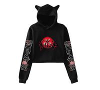 East-hai-buy Helluva Boss Pullover Damen Cropped Hoodie Crop Top Frauen Hoodie Harajuku Streetwear 2022 Anime Mädchen Kapuzenpullover Kleidung