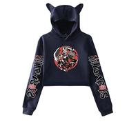 East-hai-buy Helluva Boss Pullover Damen Cropped Hoodie Crop Top Frauen Hoodie Harajuku Streetwear 2022 Anime Mädchen Kapuzenpullover Kleidung
