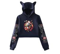 East-hai-buy Helluva Boss Pullover Damen Cropped Hoodie Crop Top Frauen Hoodie Harajuku Streetwear 2022 Anime Mädchen Kapuzenpullover Kleidung