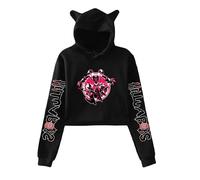 East-hai-buy Helluva Boss Pullover Damen Cropped Hoodie Crop Top Frauen Hoodie Harajuku Streetwear 2022 Anime Mädchen Kapuzenpullover Kleidung