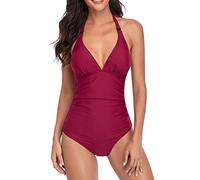 EastElegant Damen Still-Badeanzug Einteiler Still-Badeanzüge Bikini - Wein Rot - Large