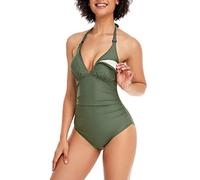 EastElegant Damen Still-Bademode Einteiler Stillen Badeanzüge Bikini, Marineblau, grün, Large