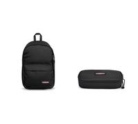 EASTPAK BACK TO WORK Rucksack, 27 cm, 27 L, Black (Schwarz) & OVAL SINGLE Federmäppchen, 84 cm, 80 L, Black (Schwarz)