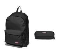EASTPAK OUT OF OFFICE Rucksack, 44 cm, 27 L, Schwarz (Black) & OVAL SINGLE Federmäppchen, 22 cm, Schwarz (Black)