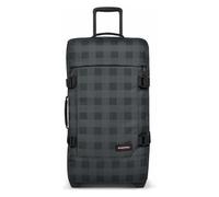 Eastpak Tranverz M Koffer 78L (67 x 35,5 x 30 cm), mittelgroßer Reisekoffer mit Rollen, leichtes Gepäck mit 2 Fächern, Teleskopgriff & TSA-Schloss - Checker Grey