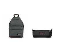 EASTPAK WYOMING Rucksack, 40 cm, 24 L, Black Denim (Grau) & BENCHMARK SINGLE Federmäppchen, 21 cm, Schwarz (Black)