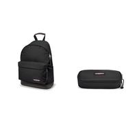 EASTPAK WYOMING Rucksack, 40 cm, 24 L, Schwarz (Black) & OVAL SINGLE Federmäppchen, 22 cm, Schwarz (Black)
