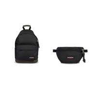 EASTPAK WYOMING Rucksack, 40 cm, 24 L, Schwarz (Black) & Springer Gürteltasche, 23 cm, 2 L, Schwarz (Black)