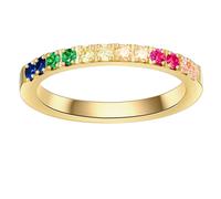 Eastside Damen Ring Edelstahl gelbgold Zirkonia rosa pink orange gelb Edelstahlring