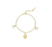 Eastside Damen Armband aus Edelstahl gelbvergoldet 14 Karat mit Zirkonia weiß Kreuz