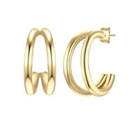 Eastside Damen Creolen aus Edelstahl gelbvergoldet 14 Karat Edelstahlohrcreolen