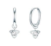 Eastside Damen Creolen Edelstahl silber Preciosa weiß Lotusblüte Edelstahlohrcreolen