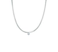 Eastside Damen Kette aus Edelstahl mit Zirkonia weiß - Edelstahlhalskette silber Schlangenkette